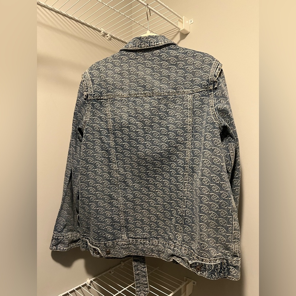 Blue Patterned Denim Jacket - Picture 4 of 7